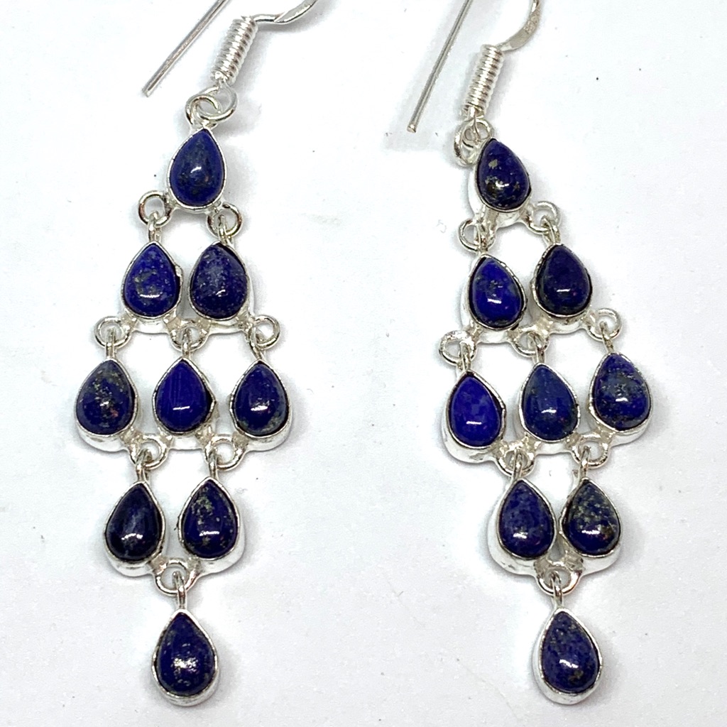 Lapis Luzuli Custom Earrings New Handmade 925